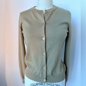 Moschino Tan Button-Up Cardigan Lana Wool size 6, Italian size 40, sweater